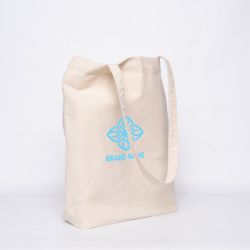 Bolsa de algodón reutilizable personalizada 38x42 CM | KATOENEN TOTE BAG | ZEEFBEDRUKKING AAN 2 ZIJDEN IN 1 KLEUR