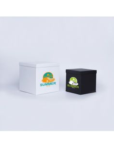 Caja personalizada Flowerbox 18x18x18 CM | FLOWERBOX | IMPRESSION EN SÉRIGRAPHIE SUR UNE FACE EN DEUX COULEURS